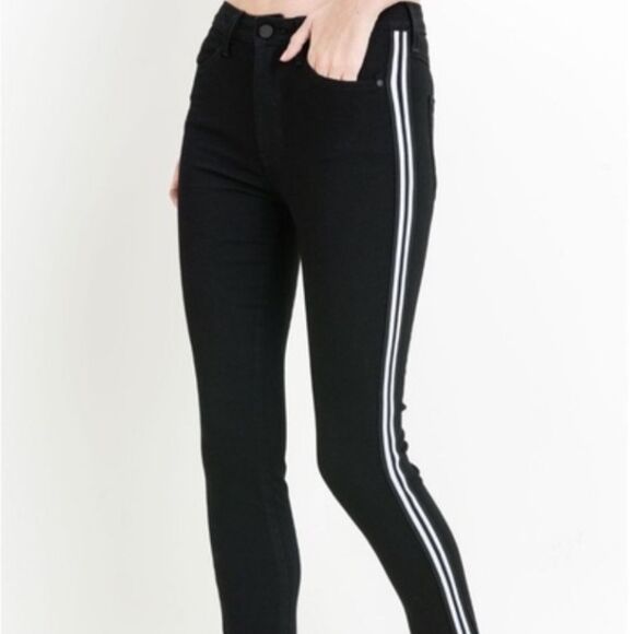 Just Black-Black Jean w/ Double Side White Stripe - Picture 7 of 10